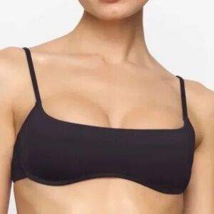 Skims Micro Scoop Black Bikini Top